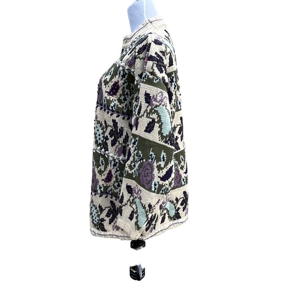 Maggie Lawrence Vintage  Sweater‎ Embroidered Floral Tunic Length Size M - Picture 2 of 9